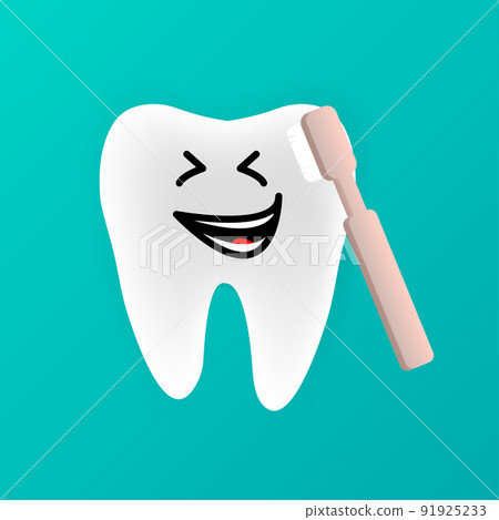 Cartoon teeth cleaning and personal care. Tooth before and after whitening. Vector illustration. Cartoon teeth cleaning and personal care. Tooth before and after whitening. Vector illustration. 91925233