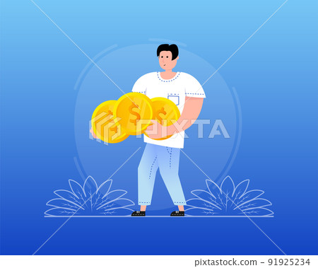 Flat money people. Cartoon graphic vector illustration. Flat design. Flat money people. Cartoon graphic vector illustration. Flat design. 91925234