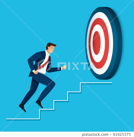 Businessman running to target archery vector illustration 91925375