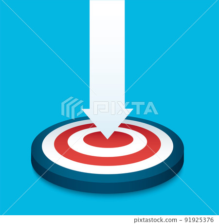 Arrow in the center target archery vector illustration 91925376