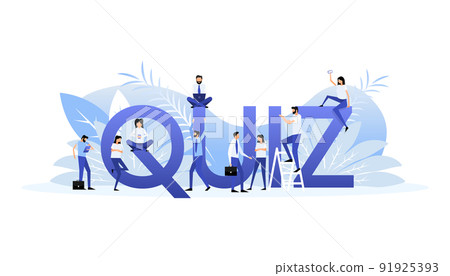 Quiz sign people. Flat vector illustration. Business vector icon. 91925393
