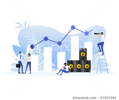Financial investment trade. Growth stock diagram financial graph. Oil price rising up. 91925394
