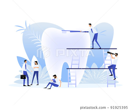 Vector flat dentist doctor illustration. Isometric vector illustration. Cartoon vector illustration 91925395