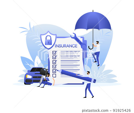 Insurance concept. Insurance policy. Money Guarantee. Vector illustration. Insurance concept. Insurance policy. Money Guarantee. Vector illustration. 91925426