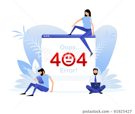 404, great design for any purposes. Flat style people. Internet network 91925427