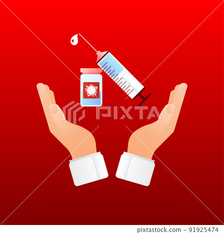 Virus protection. Virus germs. Security shield. Immune system. People vaccination. Vector illustration. Virus protection. Virus germs. Security shield. Immune system. People vaccination. Vector illustration. 91925474