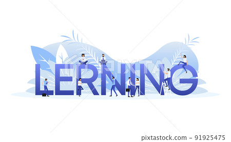 Learning people in flat style. Design template vector. Flat vector illustration Learning people in flat style. Design template vector. Flat vector illustration 91925475