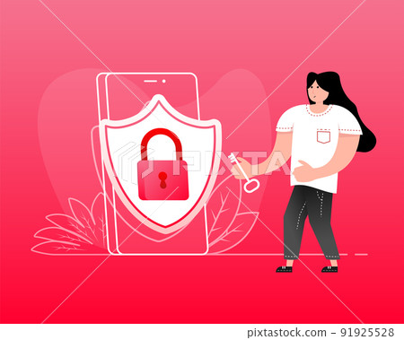 Flat people security safe icon. Cloud technology. Digital bank. Flat people security safe icon. Cloud technology. Digital bank. 91925528