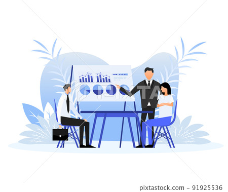 Data analysis concept people. 3d vector icon. Financial audit. Chart concept 91925536