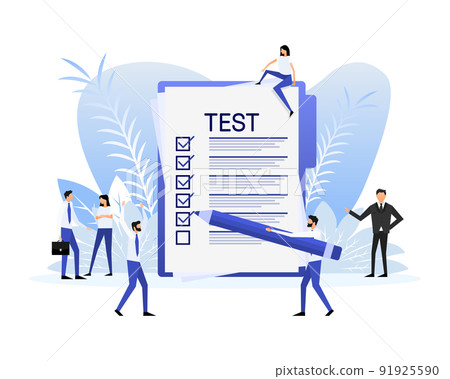 Flat infographic with test people for report design. Flat illustration Flat infographic with test people for report design. Flat illustration 91925590