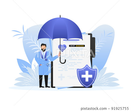 Health Insurance concept. Insurance policy. Money Guarantee. Vector illustration. Health Insurance concept. Insurance policy. Money Guarantee. Vector illustration. 91925755
