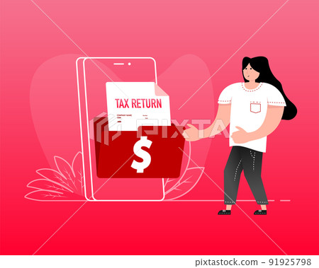 Tax man in flat style. Vector illustration design. Cartoon vector illustration 91925798