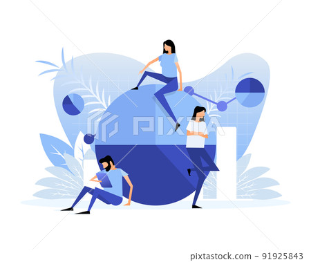 Data analysis concept people. 3d vector icon. Financial audit. Chart concept Data analysis concept people. 3d vector icon. Financial audit. Chart concept 91925843