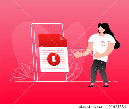 File download. Computer technology concept. Data storage. File management 91925884