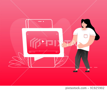 Online tutorial with people. Vector concept. Isometric vector illustration. Banner layout. Online tutorial with people. Vector concept. Isometric vector illustration. Banner layout. 91925902