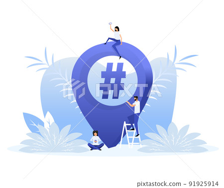 Hashtag location people, great design for any purposes. Flat vector illustration. Isometric vector Hashtag location people, great design for any purposes. Flat vector illustration. Isometric vector 91925914