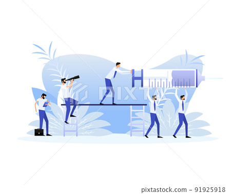 Cartoon illustration with vaccine people with syringe for concept design.Vector background Cartoon illustration with vaccine people with syringe for concept design.Vector background 91925918