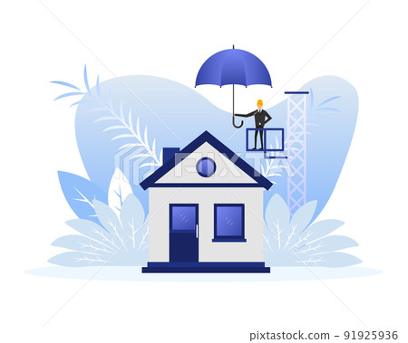 House Insurance concept. Insurance policy. Money Guarantee. Vector illustration. House Insurance concept. Insurance policy. Money Guarantee. Vector illustration. 91925936