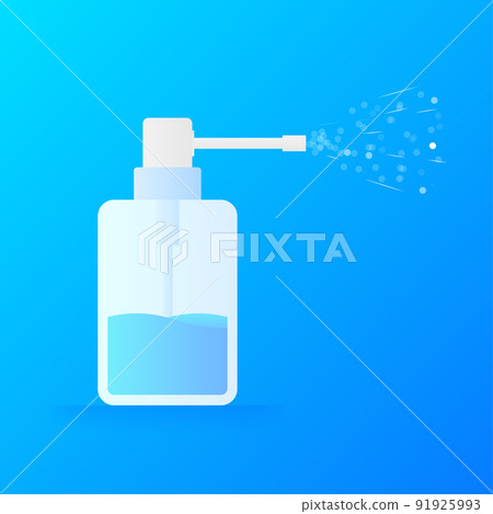 Disinfection sanitizer on transparent background. Vector 3d illustration. 91925993