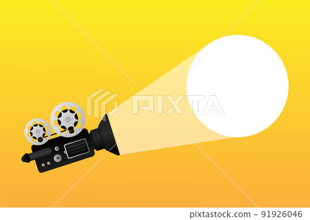Movie projector, Retro cinema. Cinematography festival. Movie time. Vector illustration. 91926046