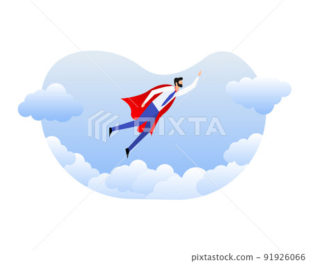 Employee or super man in costume flying Employee or super man in costume flying 91926066