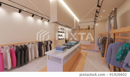 Clothes store interior 3d illustration Clothes store interior 3d illustration 91926602