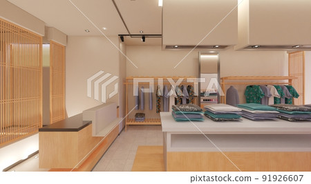 Clothes store interior 3d illustration 91926607