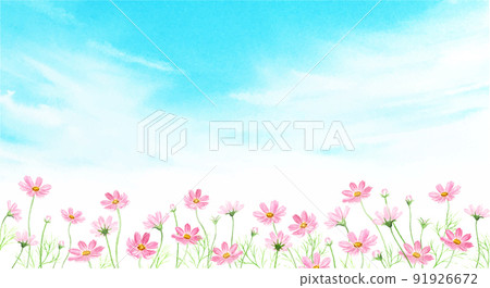 條紋上的宇宙場水彩插圖 91926672