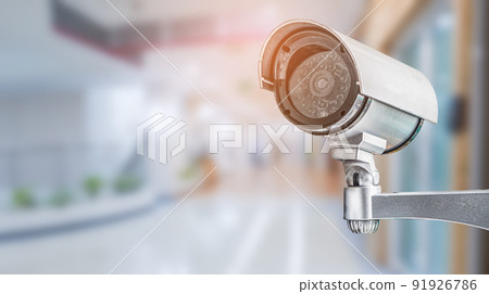 CCTV Closed circuit camera, TV monitoring at hospital clinic building construction, security system concept. 91926786