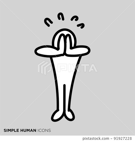 一個簡單的人姿勢插圖“一個拼命問的人” 91927228