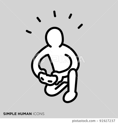A simple person pose illustration "People who enjoy TV games" A simple person pose illustration "People who enjoy TV games" 91927237