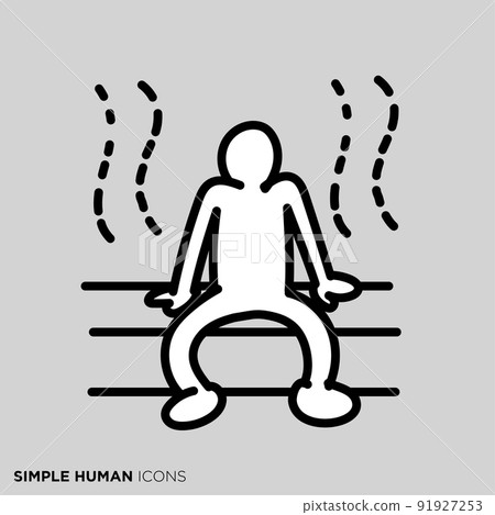 Simple person pose illustration "Sauna" 91927253