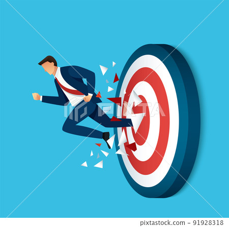 Businessman with target archery vector illustration 91928318