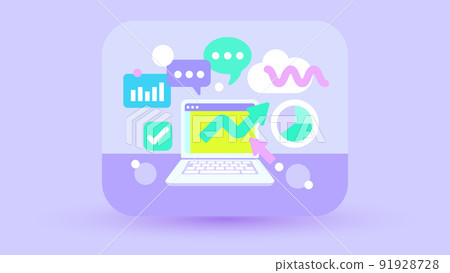 Computer chart online data analysis illustration background 91928728
