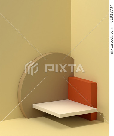 Minimal product podium display geometric installation 3d rendering presentation Minimal product podium display geometric installation 3d rendering presentation 91928734