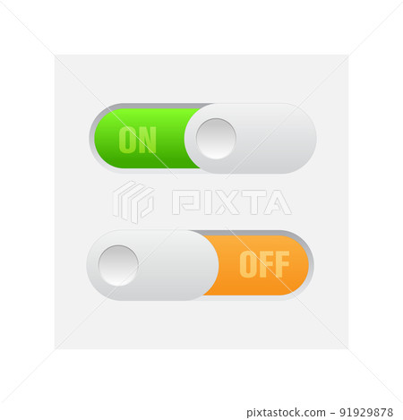 On and Off toggle switch buttons for material design switch buttons set 91929878