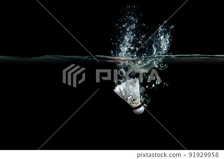 Shuttlecock in water . Mixed media Shuttlecock in water . Mixed media 91929958