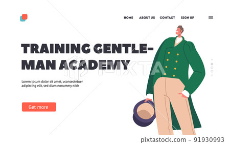 Training Gentleman Academy Landing Page Template. Elegant Proud Victorian Man of Nineteenth Century. English Gentleman Training Gentleman Academy Landing Page Template. Elegant Proud Victorian Man of Nineteenth Century. English Gentleman 91930993