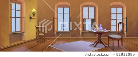 Room interior in retro style 91931099