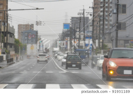 Rainy weather driving image 91931189