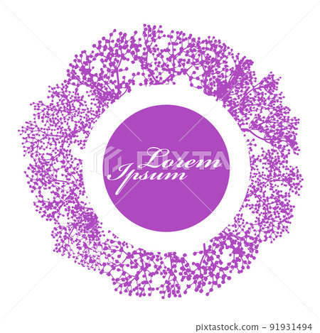Vintage round purple frame. Vector illustration 91931494