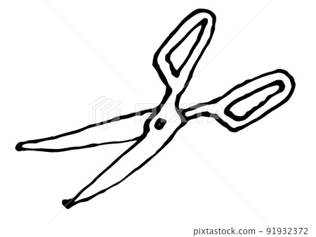 Daily necessities simple illustration line drawing scissors 91932372