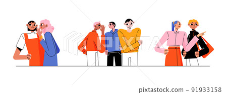 Characters gossips, whisper, spreading secrets Characters gossips, whisper, spreading secrets 91933158