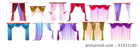 Curtains set, windows interior decoration, textile Curtains set, windows interior decoration, textile 91933180