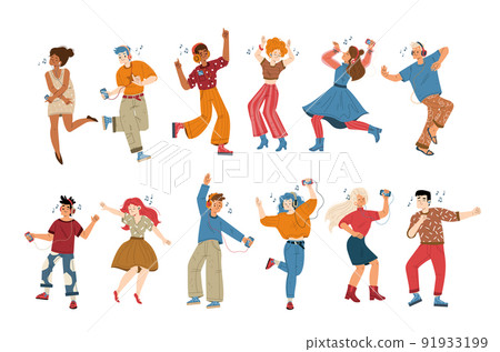 People listen music and dance, entertainment, fun People listen music and dance, entertainment, fun 91933199