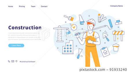 Construction, repair and building doodle landing Construction, repair and building doodle landing 91933240