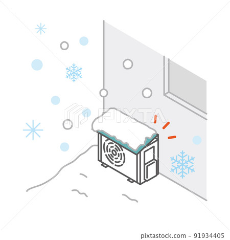 Attach a cover to the outdoor unit of the air conditioner (winter) 91934405