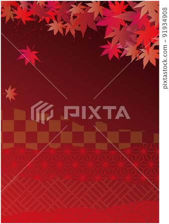 Autumn leaves Japanese style background Autumn leaves Japanese style background 91934908