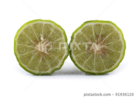 Kaffir lime isolated on white Kaffir lime isolated on white 91936120