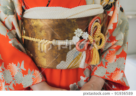 Female with red furisode Female with red furisode 91936589